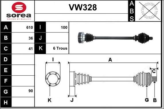 Sera VW328 - Приводний вал avtolavka.club