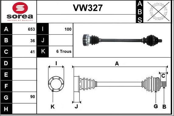 Sera VW327 - Приводний вал avtolavka.club