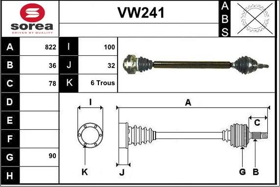 Sera VW241 - Приводний вал avtolavka.club