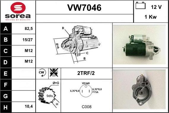 Sera VW7046 - Стартер avtolavka.club