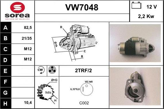 Sera VW7048 - Стартер avtolavka.club