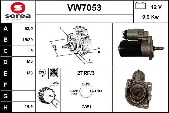 Sera VW7053 - Стартер avtolavka.club