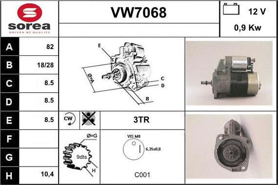 Sera VW7068 - Стартер avtolavka.club