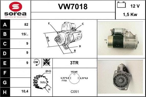 Sera VW7018 - Стартер avtolavka.club