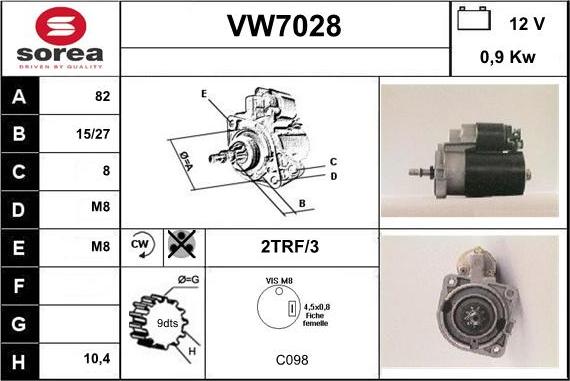 Sera VW7028 - Стартер avtolavka.club