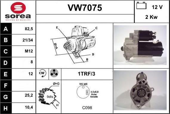 Sera VW7075 - Стартер avtolavka.club