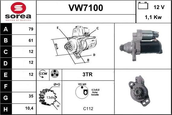 Sera VW7100 - Стартер avtolavka.club