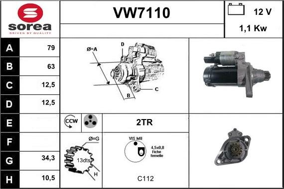 Sera VW7110 - Стартер avtolavka.club