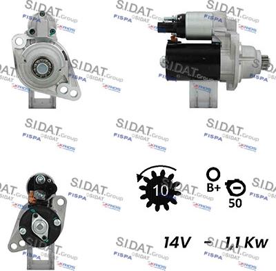 Sidat S12BH0072A2 - Стартер avtolavka.club