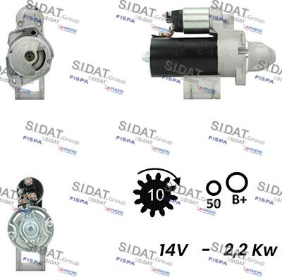 Sidat S12BH0358A2 - Стартер avtolavka.club