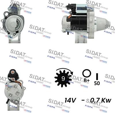 Sidat S12DE0516A2 - Стартер avtolavka.club