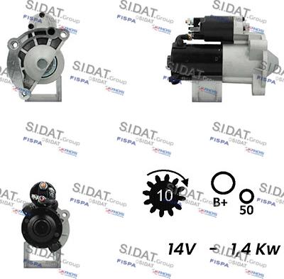 Sidat S12MH0005A2 - Стартер avtolavka.club