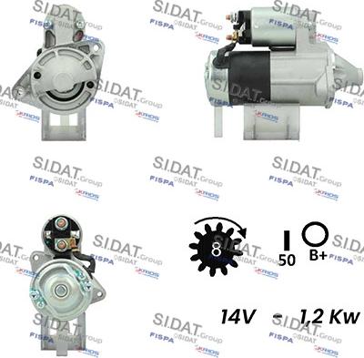 Sidat S12MH0335A2 - Стартер avtolavka.club