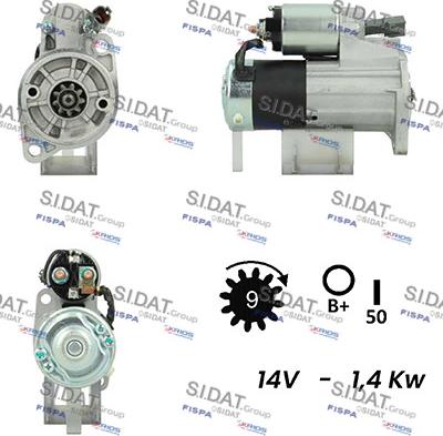 Sidat S12MH0332A2 - Стартер avtolavka.club