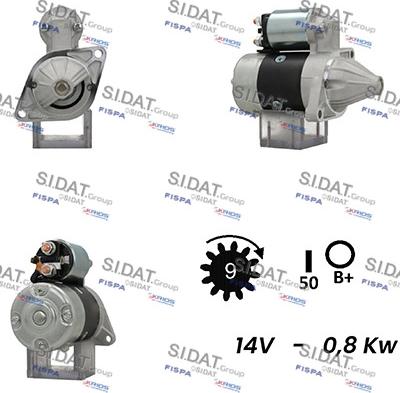 Sidat S12MH0220A2 - Стартер avtolavka.club