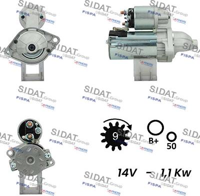 Sidat S12VA0033A2 - Стартер avtolavka.club