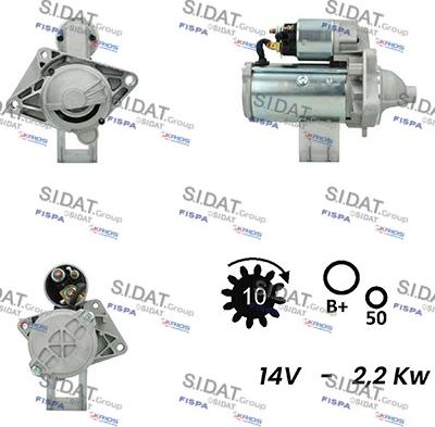 Sidat S12VA0021A2 - Стартер avtolavka.club