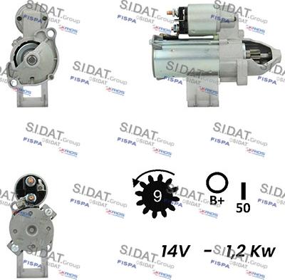 Sidat S12VA0342A2 - Стартер avtolavka.club