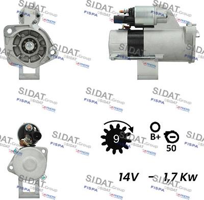 Sidat S12VA0250A2 - Стартер avtolavka.club