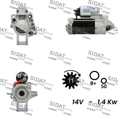 Sidat S12VA0744 - Стартер avtolavka.club