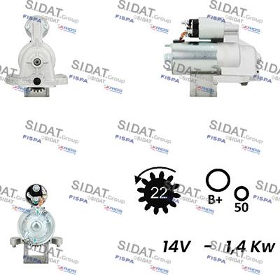 Sidat S12VS0695A2 - Стартер avtolavka.club