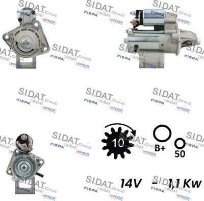 Sidat S12VS0022 - Стартер avtolavka.club