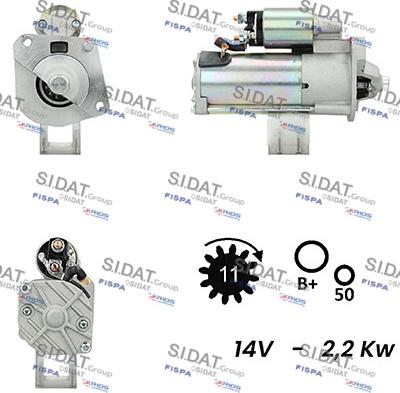 Sidat S12VS0160A2 - Стартер avtolavka.club