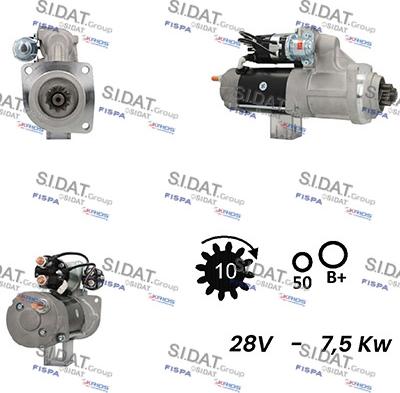 Sidat S24DR0095A2 - Стартер avtolavka.club