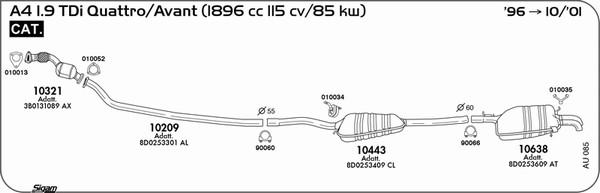 Sigam AU085 - Система випуску ОГ avtolavka.club