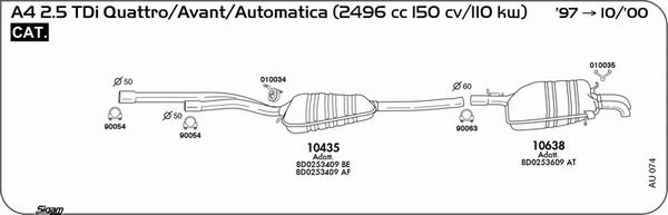 Sigam AU074 - Система випуску ОГ avtolavka.club