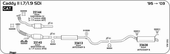 Sigam VW205 - Система випуску ОГ avtolavka.club