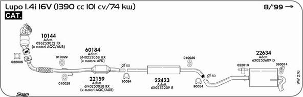 Sigam VW276 - Система випуску ОГ avtolavka.club