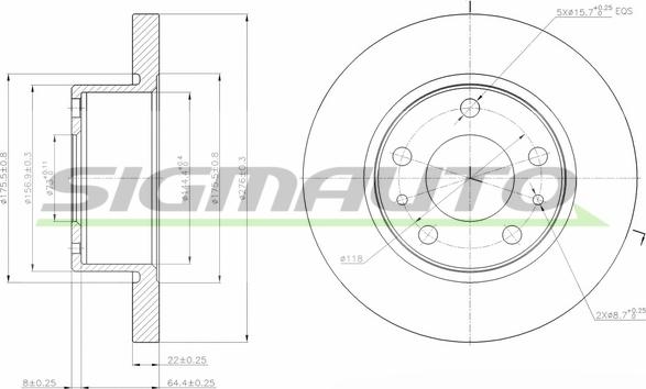 SIGMAUTO DB0194S - Гальмівний диск avtolavka.club