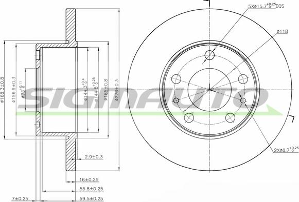 SIGMAUTO DB0195S - Гальмівний диск avtolavka.club