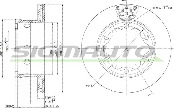 SIGMAUTO DB0191V - Гальмівний диск avtolavka.club