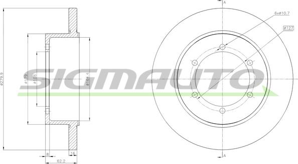 SIGMAUTO DB0369S - Гальмівний диск avtolavka.club