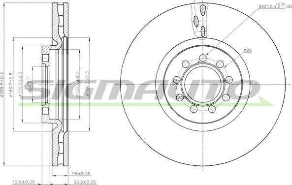 SIGMAUTO DB0317V - Гальмівний диск avtolavka.club