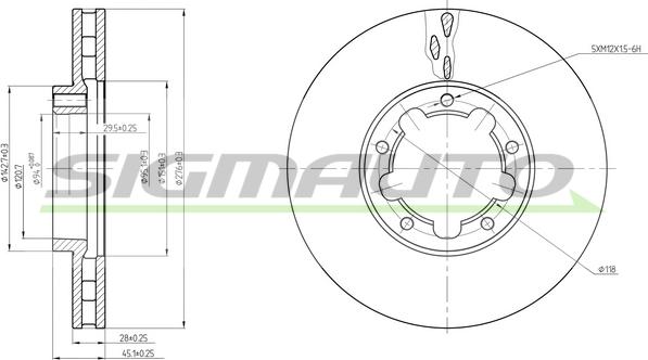 SIGMAUTO DB0326V - Гальмівний диск avtolavka.club