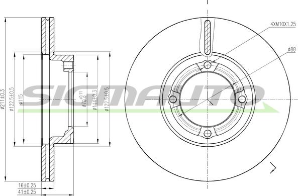 SIGMAUTO DBA941V - Гальмівний диск avtolavka.club