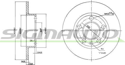 SIGMAUTO DBA929S - Гальмівний диск avtolavka.club