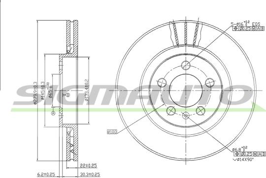 SIGMAUTO DBA928V - Гальмівний диск avtolavka.club