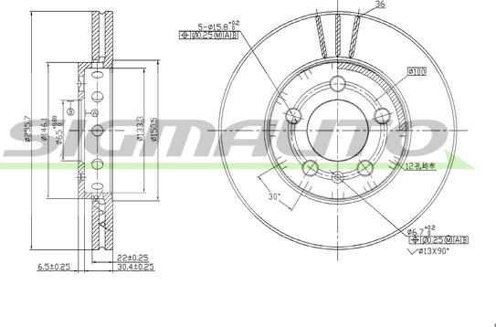 SIGMAUTO DBA927V - Гальмівний диск avtolavka.club