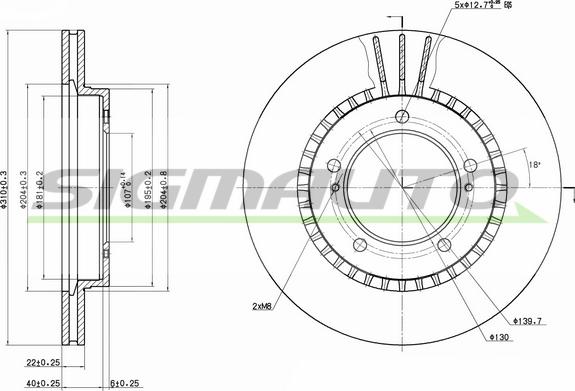 SIGMAUTO DBA979V - Гальмівний диск avtolavka.club