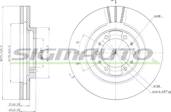 SIGMAUTO DBA974V - Гальмівний диск avtolavka.club