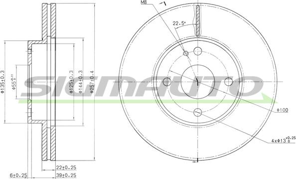 SIGMAUTO DBA495V - Гальмівний диск avtolavka.club