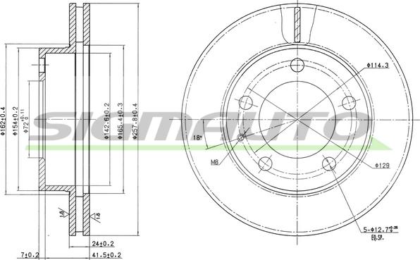 SIGMAUTO DBA496V - Гальмівний диск avtolavka.club