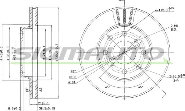 SIGMAUTO DBA447V - Гальмівний диск avtolavka.club