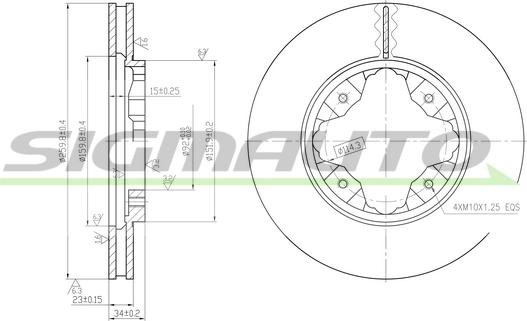 SIGMAUTO DBA450V - Гальмівний диск avtolavka.club