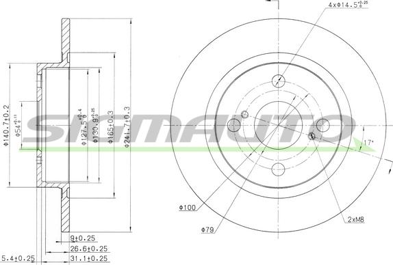 SIGMAUTO DBA401S - Гальмівний диск avtolavka.club