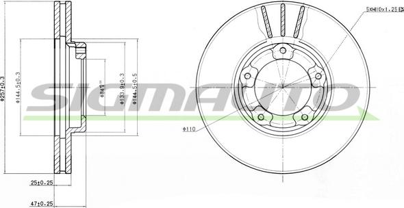 SIGMAUTO DBA416V - Гальмівний диск avtolavka.club